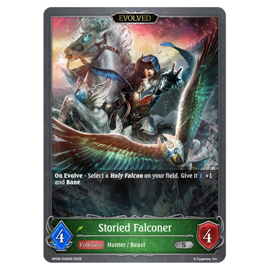 Storied Falconer BP09-009EN card from the Shadowverse: Evolve set Duet of Dawn and Dusk
