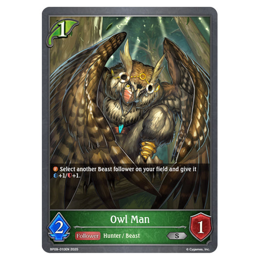 Owl Man BP09-010EN card from the Shadowverse: Evolve set Duet of Dawn and Dusk