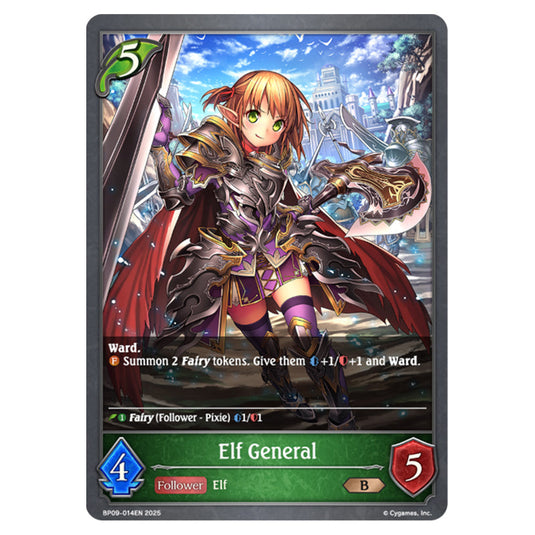 Elf General BP09-014EN card from the Shadowverse: Evolve set Duet of Dawn and Dusk