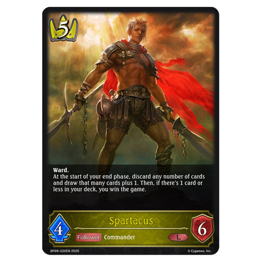 Spartacus BP09-020EN card from the Shadowverse: Evolve set Duet of Dawn and Dusk