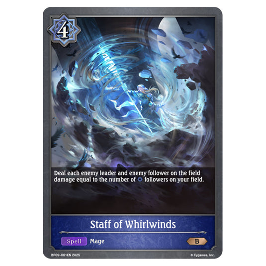 Staff of Whirlwinds BP09-061EN card from the Shadowverse: Evolve set Duet of Dawn and Dusk