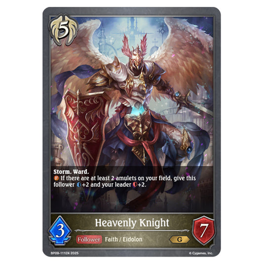 Heavenly Knight BP09-111EN card from the Shadowverse: Evolve set Duet of Dawn and Dusk