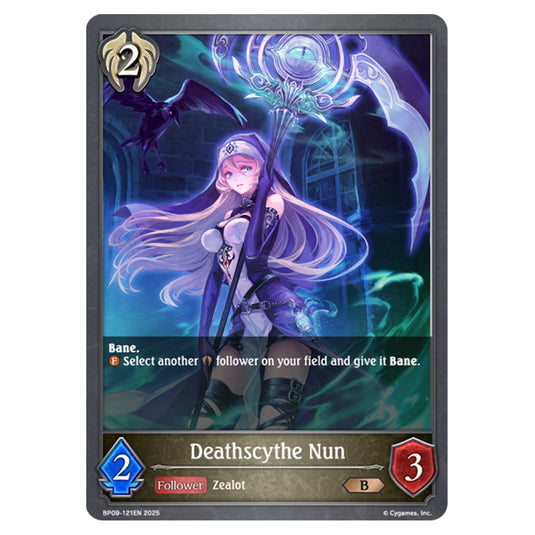 Deathscythe Nun BP09-121EN card from the Shadowverse: Evolve set Duet of Dawn and Dusk