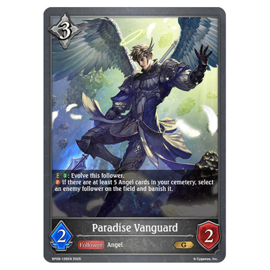 Paradise Vanguard BP09-126EN card from the Shadowverse: Evolve set Duet of Dawn and Dusk