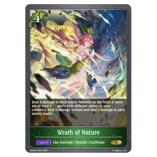 Wrath of Nature BP09-P03EN card from the Shadowverse: Evolve set Duet of Dawn and Dusk
