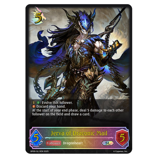 Jerva of Draconic Mail BP09-SL13EN card from the Shadowverse: Evolve set Duet of Dawn and Dusk