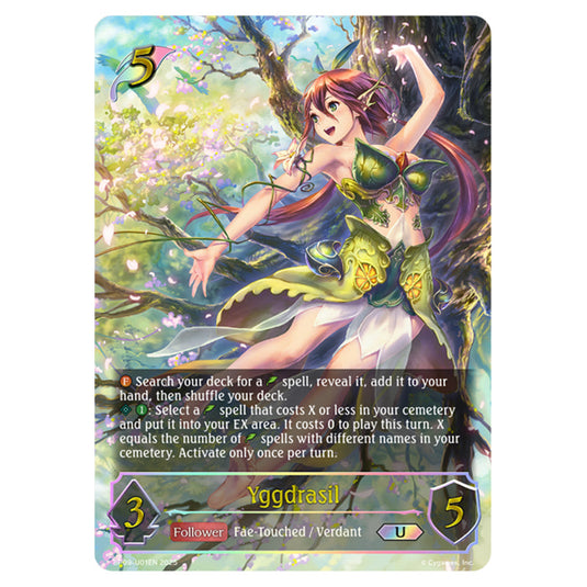 Yggdrasil BP09-U01EN card from the Shadowverse: Evolve set Duet of Dawn and Dusk