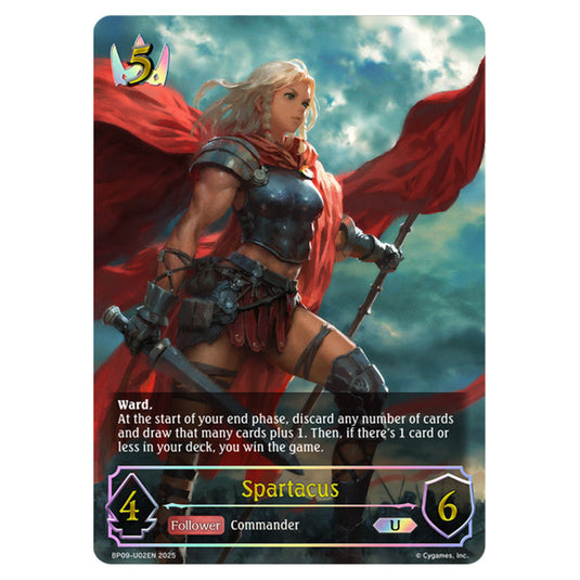 Spartacus BP09-U02EN card from the Shadowverse: Evolve set Duet of Dawn and Dusk