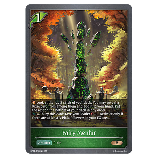 Fairy Menhir BP12-017EN card from the Shadowverse: Evolve set Worldreaver's Descent & Dominion of Darkness