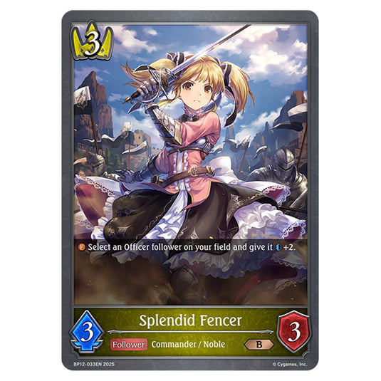 Splendid Fencer BP12-033EN card from the Shadowverse: Evolve set Worldreaver's Descent & Dominion of Darkness