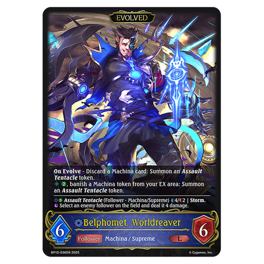 Belphomet, Worldreaver BP12-036EN card from the Shadowverse: Evolve set Worldreaver's Descent & Dominion of Darkness