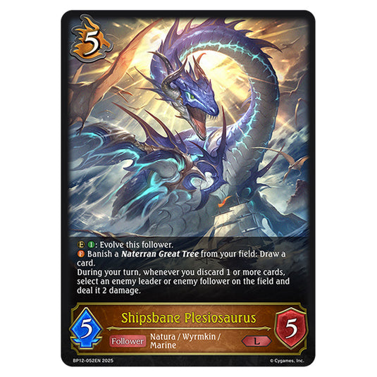 Shipsbane Plesiosaurus BP12-052EN card from the Shadowverse: Evolve set Worldreaver's Descent & Dominion of Darkness
