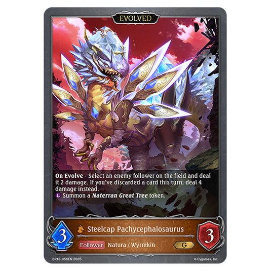 Steelcap Pachycephalosaurus BP12-056EN card from the Shadowverse: Evolve set Worldreaver's Descent & Dominion of Darkness