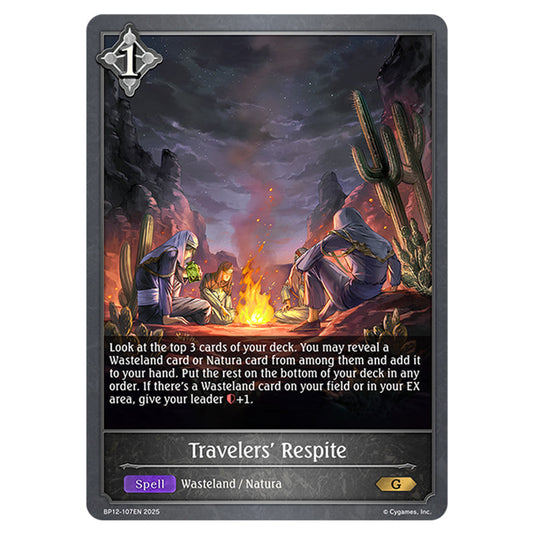 Travelers' Respite BP12-107EN card from the Shadowverse: Evolve set Worldreaver's Descent & Dominion of Darkness