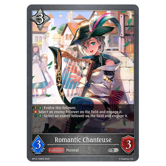 Romantic Chanteuse BP12-108EN card from the Shadowverse: Evolve set Worldreaver's Descent & Dominion of Darkness