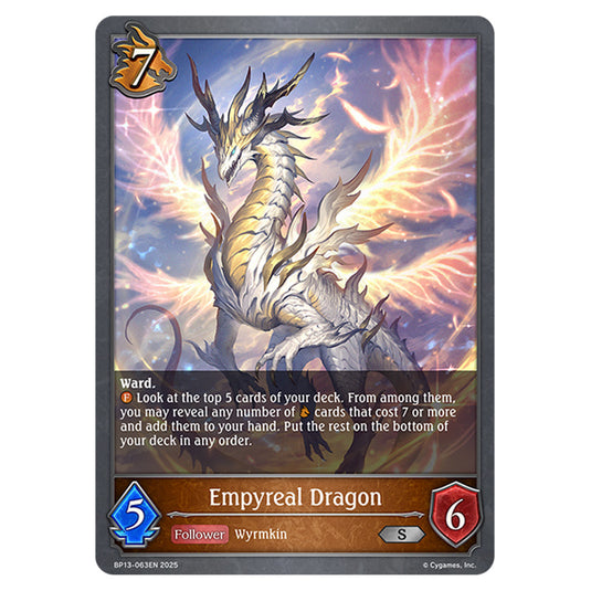Empyreal Dragon BP13-063EN card from the Shadowverse: Evolve set Worldreaver's Descent & Dominion of Darkness