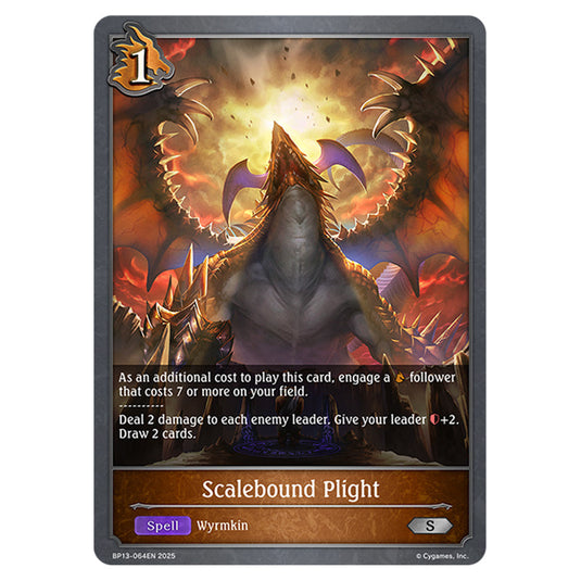 Scalebound Plight BP13-064EN card from the Shadowverse: Evolve set Worldreaver's Descent & Dominion of Darkness