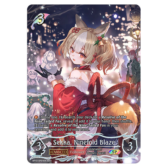 Sekka, Ninefold Blaze BP13-SP01EN card from the Shadowverse: Evolve set Worldreaver's Descent & Dominion of Darkness