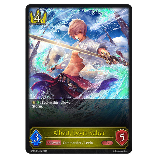 Albert, Levin Saber SP01-014EN card from the Shadowverse: Evolve set Seaside Memories