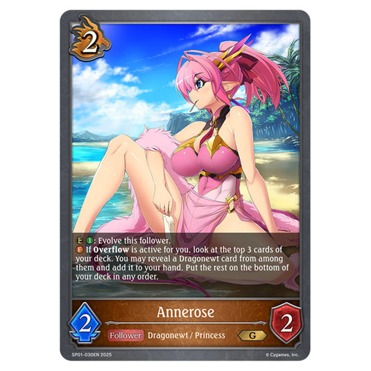 Annerose SP01-030EN card from the Shadowverse: Evolve set Seaside Memories