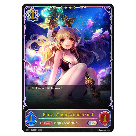 Elusa, Magic Wunderkind SP01-SL23EN card from the Shadowverse: Evolve set Seaside Memories