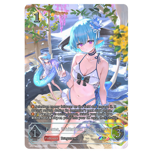 Filene, Whitefrost Dragonewt SP01-SP17EN card from the Shadowverse: Evolve set Seaside Memories