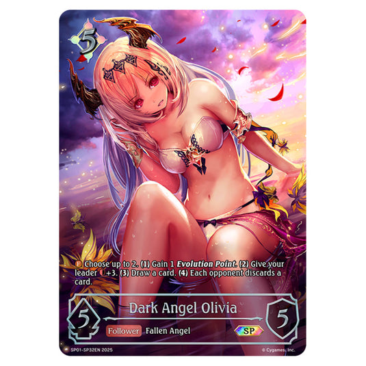 Dark Angel Olivia SP01-SP32EN card from the Shadowverse: Evolve set Seaside Memories