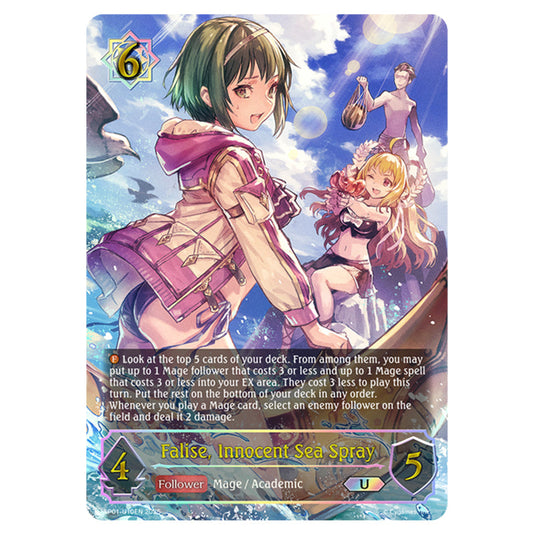 Falise, Innocent Sea Spray SP01-U10EN card from the Shadowverse: Evolve set Seaside Memories