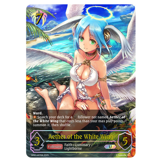 Aether of the White Wing SP01-U27EN card from the Shadowverse: Evolve set Seaside Memories
