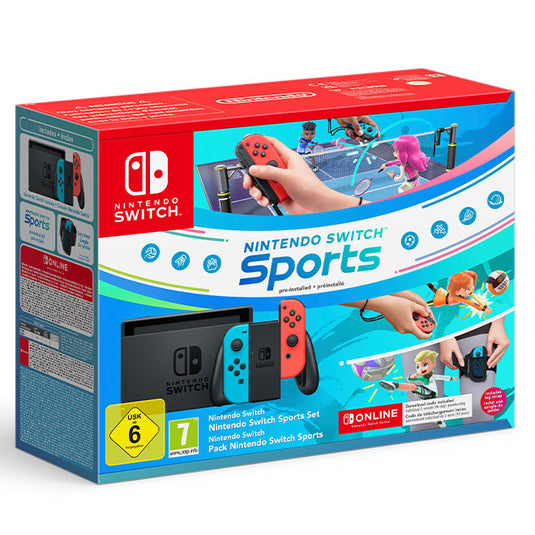 Nintendo Switch with Neon Blue / Neon Red Joy-Con Controllers - Switch Sports - Limited Edition