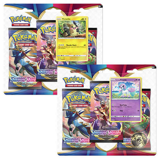 Pokemon - Sword & Shield - Base Set - 3 Pack Blister - Galarian Ponyta & Morpeko