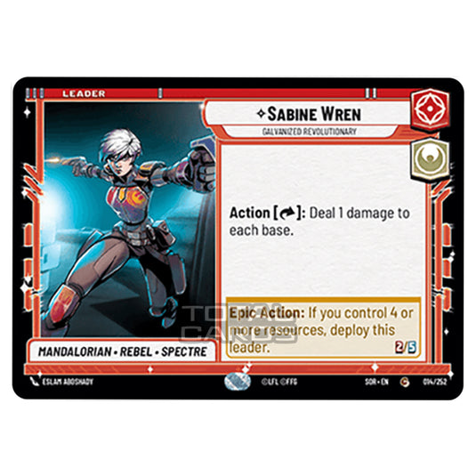 Star Wars Unlimited - Spark of Rebellion - Sabine Wren (Common) - 014/252