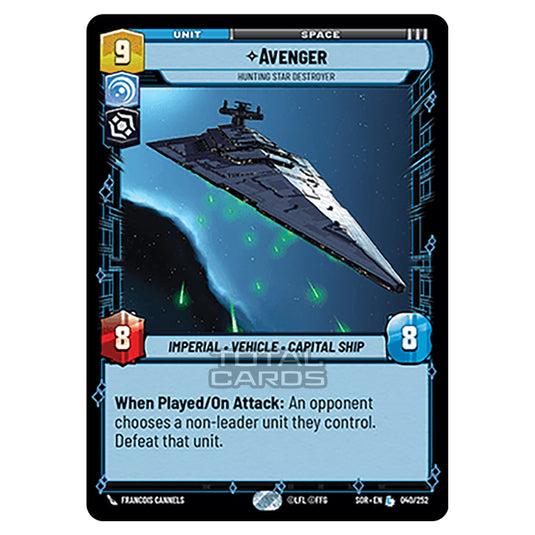 Star Wars Unlimited - Spark of Rebellion - Avenger (Legendary) - 040/252