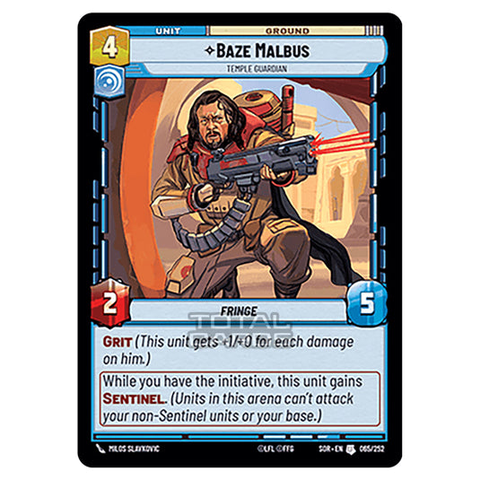 Star Wars Unlimited - Spark of Rebellion - Baze Malbus (Uncommon) - 065/252