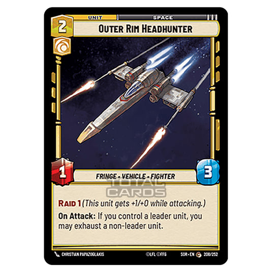 Star Wars Unlimited - Spark of Rebellion - Outer Rim Headhunter (Common) - 208/252