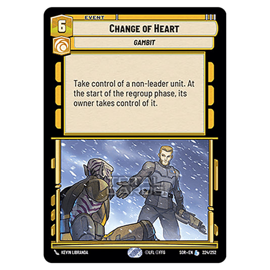 Star Wars Unlimited - Spark of Rebellion - Change of Heart (Legendary) - 224/252