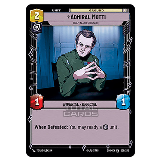 Star Wars Unlimited - Spark of Rebellion - Admiral Motti (Special) - 226/252