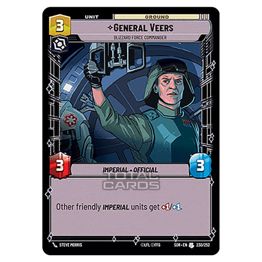 Star Wars Unlimited - Spark of Rebellion - General Veers (Uncommon) - 230/252