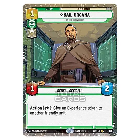 Star Wars Unlimited - Spark of Rebellion - Bail Organa (Rare) - 358 (Hyperspace)