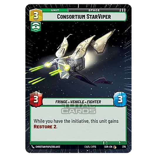 Star Wars Unlimited - Spark of Rebellion - Consortium StarViper (Common) - 376 (Hyperspace)