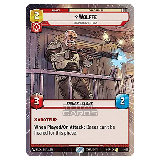 Star Wars Unlimited - Spark of Rebellion - Wolffe (Rare) - 423 (Hyperspace)