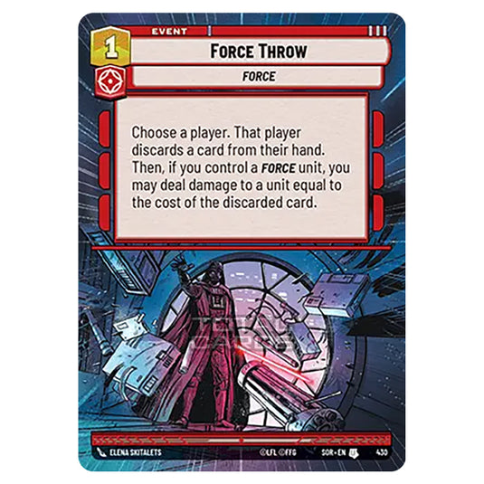 Star Wars Unlimited - Spark of Rebellion - Force Throw (Uncommon) - 430 (Hyperspace)