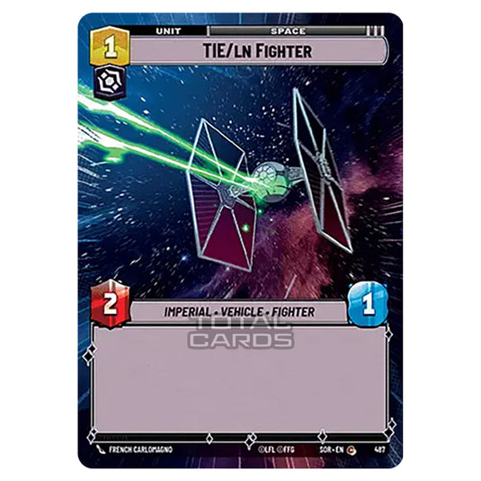 Star Wars Unlimited - Spark of Rebellion - TIE/ln Fighter (Common) - 487 (Hyperspace)