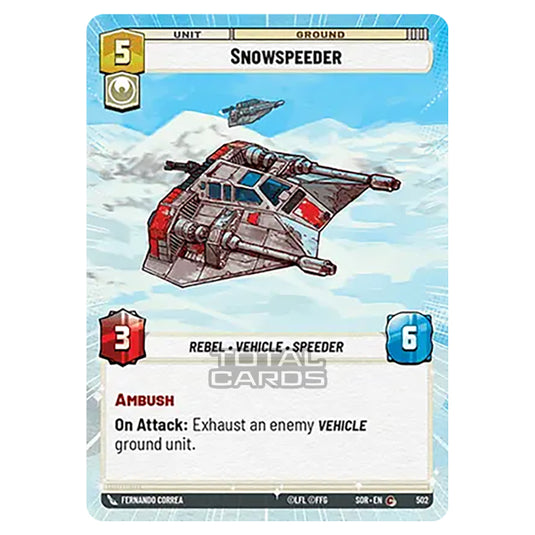 Star Wars Unlimited - Spark of Rebellion - Snowspeeder (Common) - 502 (Hyperspace)