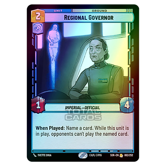 Star Wars Unlimited - Spark of Rebellion - Regional Governor (Rare) - 062/252 (Foil)