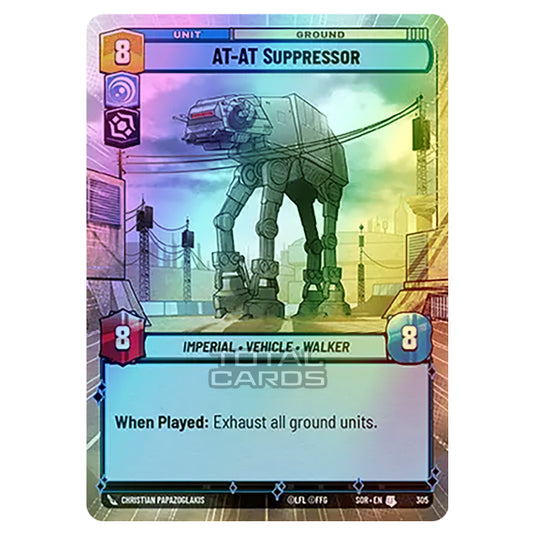 Star Wars Unlimited - Spark of Rebellion - AT-AT Suppressor (Uncommon) - 305 (Hyperspace Foil)