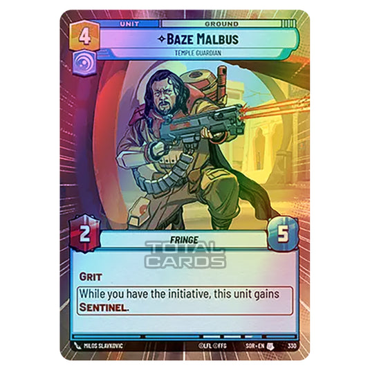 Star Wars Unlimited - Spark of Rebellion - Baze Malbus (Uncommon) - 330 (Hyperspace Foil)
