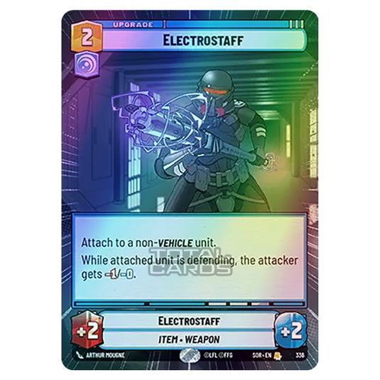 Star Wars Unlimited - Spark of Rebellion - Electrostaff (Rare) - 336 (Hyperspace Foil)