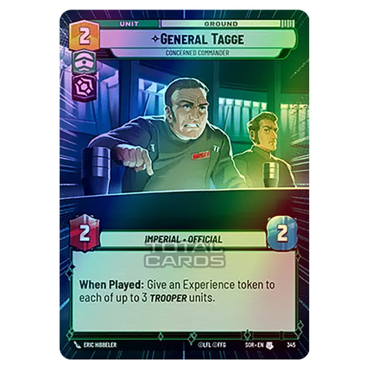 Star Wars Unlimited - Spark of Rebellion - General Tagge (Uncommon) - 345 (Hyperspace Foil)