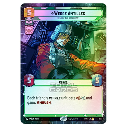 Star Wars Unlimited - Spark of Rebellion - Wedge Antilles (Rare) - 364 (Hyperspace Foil)